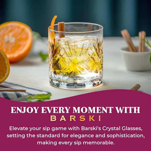 Barski Whiskey Glasses - Double Old Fashioned Rocks Glass - Set of 2 Lowball Tumbler - DOF Crystal Glass Tumblers - For Scotch - Bourbon - Water - Beverage - Drinking Glasses - 10.5 oz, Made in Europe - size: Set of 2 Tumbler 10.5 oz