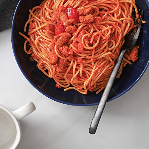 Y YHY Pasta Bowls, 30oz Soup Bowls Salad Bowls Large Serving Bowl Porcelain Pasta Plates Wide and Shallow Bowls Set of 6 Microwave Dishwasher Safe, Blue - color: Blue, size: 30 oz