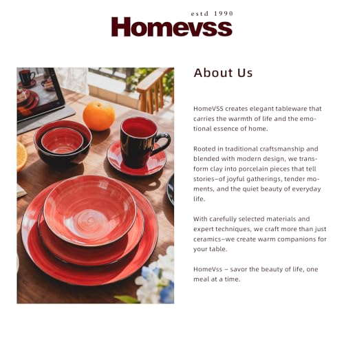 Stoneware Sonoma 56pc Dinnerware Set, Black + Speckled Spin Wash Red - color: Red