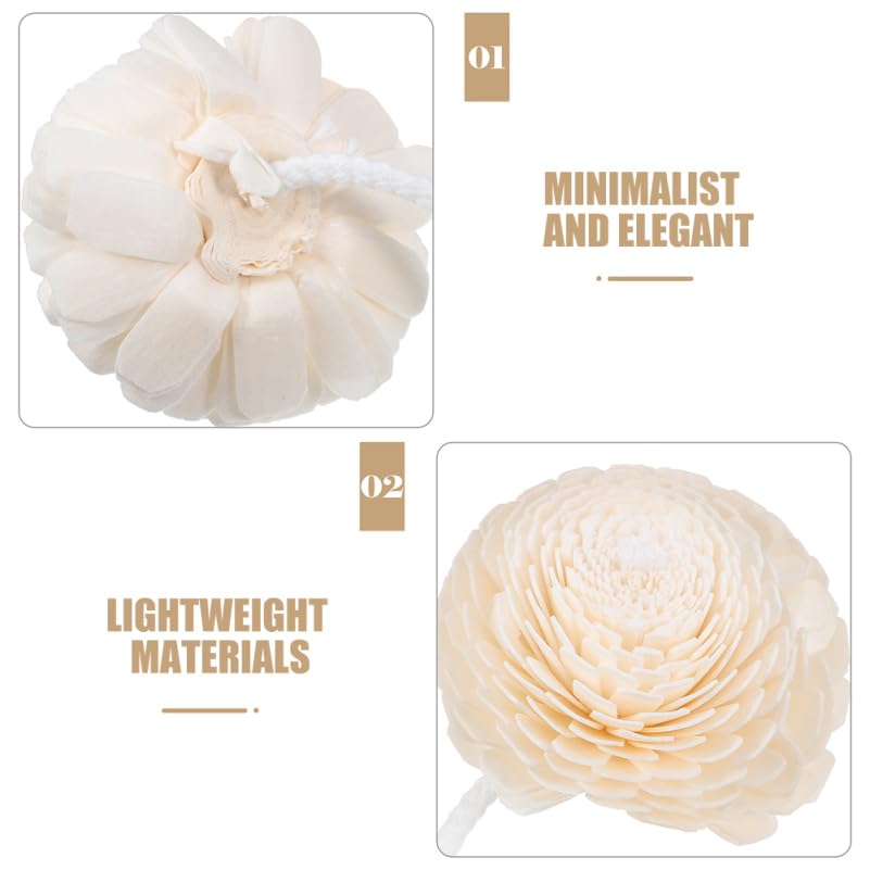 2Pcs Flower Essential Oil Diffuser with Bendable Cotton Rope for Home, Office and Car - Faux Flower Head Fragrance Diffuser Decorative Blossom for Home Office