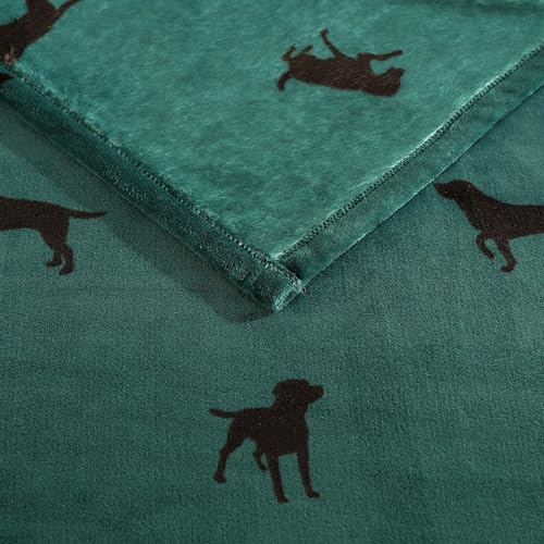 Eddie Bauer - Throw Blanket, Ultra-Soft & Reversible Plush Bedding, Blanket for Couch & Bed (Buddy The Dog Green, 50" x 60") - color: Buddy the Dog Green, size: 50" x 60"