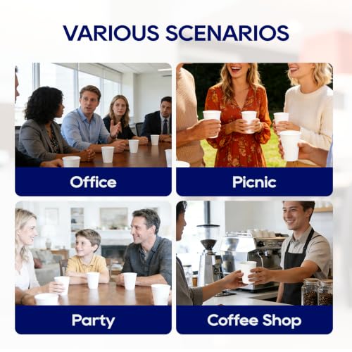 LITOPAK 270 Pack 10 oz Disposable Paper Coffee Cup, Drinking Cups for Water, White Paper Hot Coffee Cups, Suitable for Party, Picnic, Travel, and Events - color: White-10oz
