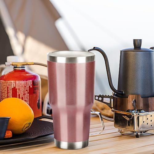30 oz Tumbler with Lids and Straws Double Wall Vacuum Insulated Tumbler Cup,Stainless Steel Leak-proof Thermal Tumbler Travel Coffee Mug for Cold and Hot Drinks,Rose Gold - color: Rose Gold, size: 30 Ounces