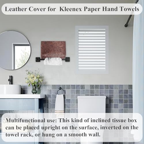 Leather Cover for Disposable Paper Hand Towel Box, Compatible with Kleenex Paper Hand Towel(1-Carved Red Cooper) - color: 1-carved Red Cooper