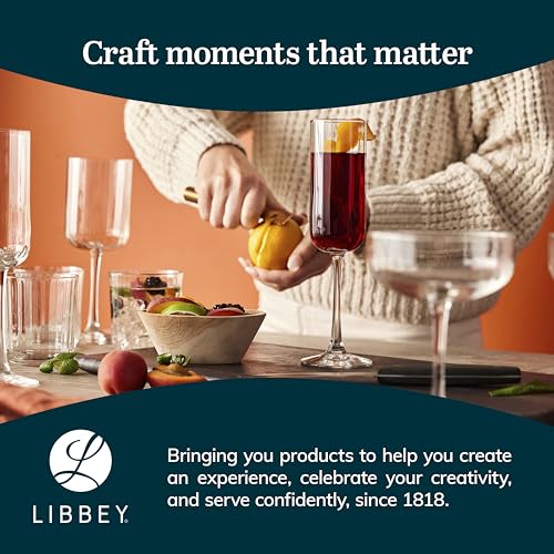 Libbey Paneled Highball Glasses Set of 6, 17 Oz Fine Ribbed Line Whiskey Glasses Set, Dishwasher Safe Highball Champagne Glasses for Juice, Iced Tea - color: Paneled Highball