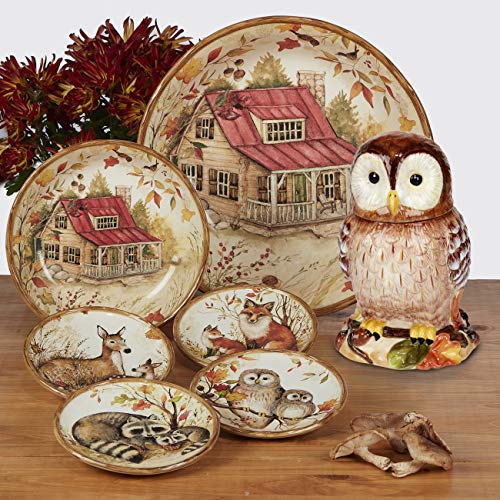 Pine Forest 16 oz. Woodland Ceramic Mugs,bAutumn Wildlife Coffee Cups with Fox, Owl, Deer & Raccoon – Great for Hot Chocolate, Tea, Pumpkin Spice, Fall Gifts, and Cozy Cabin Vibes (Pack of 12) - size: 4 Count (Pack of 3)
