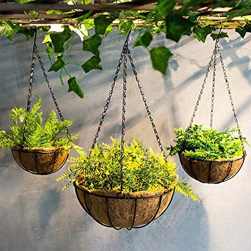 OUKEYI 6 Pcs Hanging Chain, Heavy Duty 23 Inch Hanging Flower Basket Galvanized Replacement Chain -3 Point Garden Plant Hanger for Outdoor or ¡