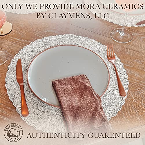 Mora Ceramic Dinner Plates Set of 6, 10 inch Dish Set - Microwave, Oven, and Dishwasher Safe, Scratch Resistant, Modern Rustic Dinnerware- Kitchen Porcelain Serving Dishes - Earl Grey - color: Earl Grey