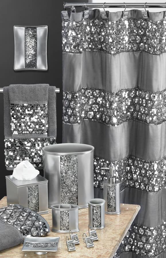 Zahari Home Sinatra 3 Piece Bathroom Towel Set Bath Towel Hand Towel Wash Cloth Absorbent, Silver - color: Silver