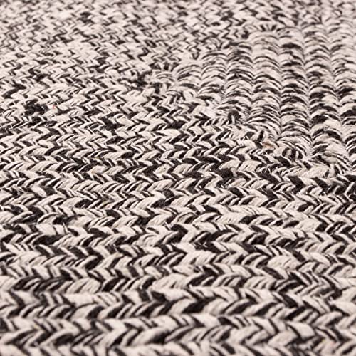 Super Area Rugs Farmhouse Braided Rug Cotton Kitchen Reversible Carpet, Black & White, 2' X 3' Rectangle - color: Black & White, size: 2' x 3' (Rectangular)