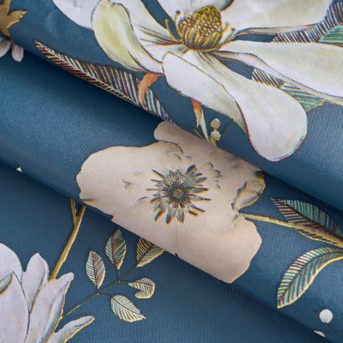 Pioggia Vinyl Tablecloth with Flannel Backing - Waterproof, Oil-Proof, Easy to Clean -Plastic Table Cloth - Perfect for Dining Tables, Kitchen Tables, Parties (Blue Flower, 54×72 Inch Rectangular) - color: Blue Flower, size: 72" x 54" (Rectangular)
