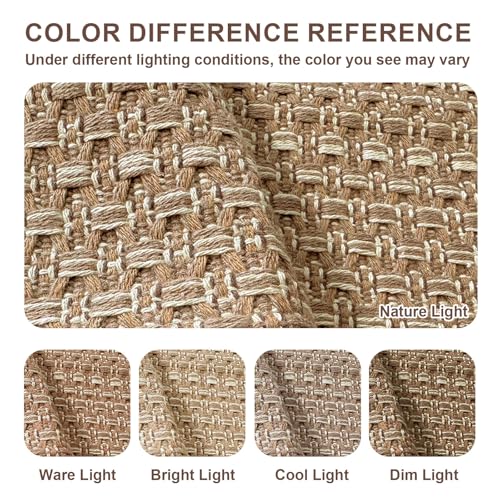 Tan Brown Faux Jute Runner Rug 2x6 ft,Braided Rubber Backed Hallway Rug | Non Slip Washable Neutral Runner Mat for Entryway,Kitchen,Bathroom and Indoor hallway - size: 2' x 6' (Rectangular)