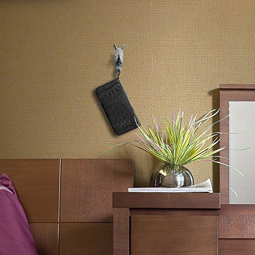 Rhino Head Single Wall Hook/Hanger Animal Shaped Coat Hat Hook Heavy Duty, Rustic, Decorative Gift, Grey - color: Rhino-Grey