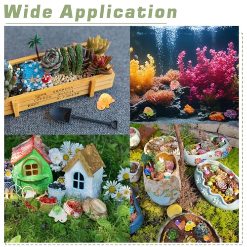 20pcs Mini Resin Luminous Turtle Figurines Fruit and Vegetable Series Turtle Mini Model Miniature Bulk Micro Landscape Accessories Pretending Prop Decorations for Garden Home