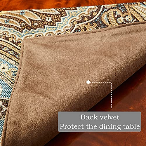Luxury Vintage Table Runners 108 inches Long 1pc and Same Pattern placemats Set of 6pc