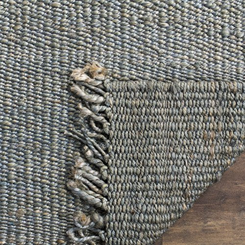 SAFAVIEH Natural Fiber Collection Runner Rug - 2'6" x 8', Blue, Handmade Boho Fringe Woven Jute, Ideal for High Traffic Areas in Living Room, Bedroom (NF368E) - color: Blue, size: 2'6" x 8' (Runner)