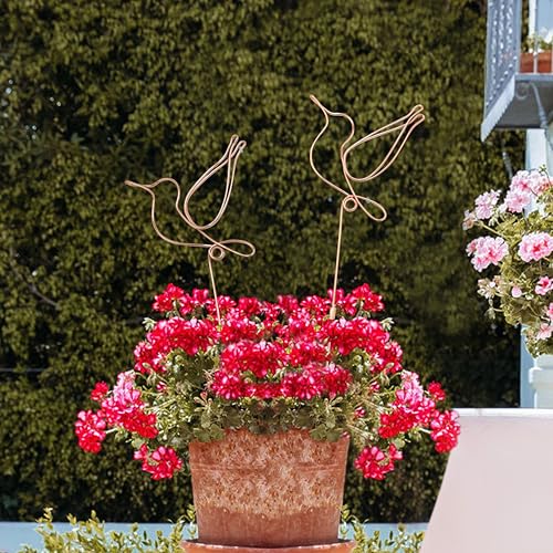 Hummingbird Decorative Garden Stakes Set of 2,Hummingbirds Metal Wire Decor | Decorative plant stakes 23.6 x 6.7 inches,Decorative Stakes for Flower Pots, Planters, and Flower Beds