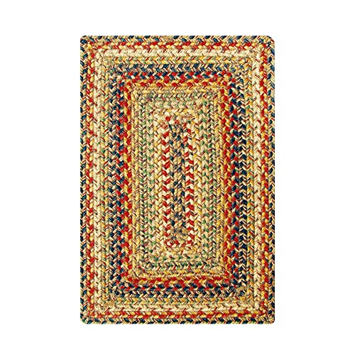 Homespice Kingston Jute Braided Placemats, Rect 13x19 Set of 6 | Multicolor Protects Tabletop in Style and Everyday and Holiday Table Mats, Rich Colors, Reversible and Durable - color: Kingston