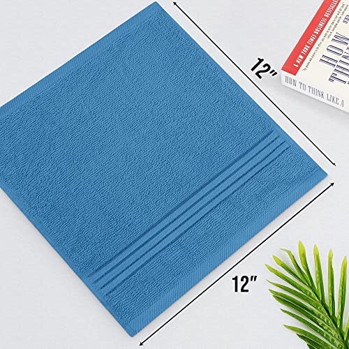 Utopia Towels 12 Pack Premium Wash Cloths, 12x12 in, Electric Blue | Highly Absorbent Soft Feel Lightweight Washcloths - Premium Ring Spun Cotton, Ideal for Bathroom, Spa, Gym & Face - color: Electric Blue