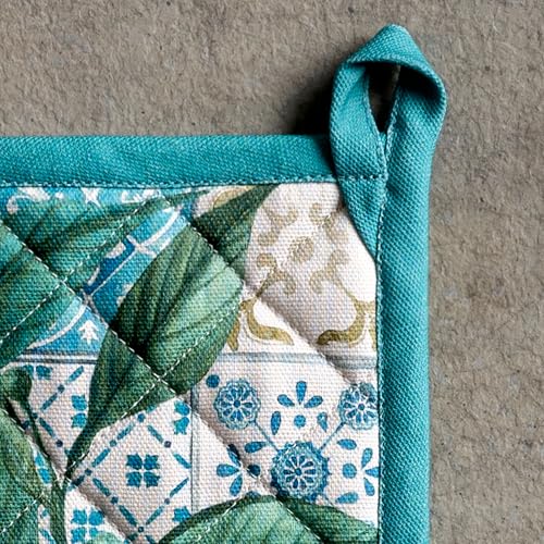 Maison d' Hermine Pot Holders 100% Cotton Potholders (8" x 8", Pack of 1) | Heat Resistant Hot Pads with Loop BBQ Cooking Baking Farmhouse Kitchen Handling Hot Pans Spring Summer - Agrume - color: 010 - Agrume, size: 8" x 8" (Pot Holder Pack of 1)