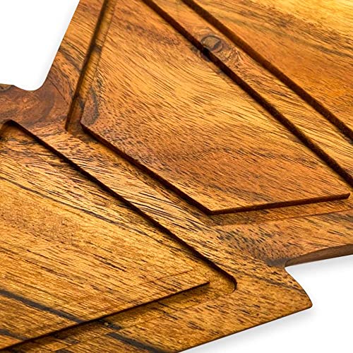 Sophia Art 100% Acacia Wooden Chopping Board, Butcher Block for Vegetables, Cafe and Restaurant, Serving Board,Charcuterie Board Cutting Board, Brown (Star Tree Board, 11"L x 9.75"W) - color: Star Tree Board, 11"L x 9.75"W