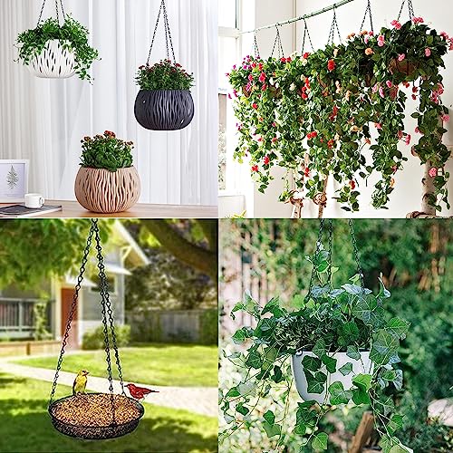 PCTC 3 Pack 18 inch Hanging Basket Chain,Hanging Plant Holder | Flower Pot Basket Chains 3 Point Replacement Chain Hangers with S Hooks for Planters, Bird Feeders, Lanterns & Garden - size: 18 inch