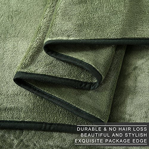 Fleece Blanket Twin Size 350GSM Lightweight Throw for The Bed Extra Soft Brush Fabric Super Warm Sofa Blanket 66" x 90"(Green Twin) - color: Green, size: Twin (90-Inch-by-66-Inch)