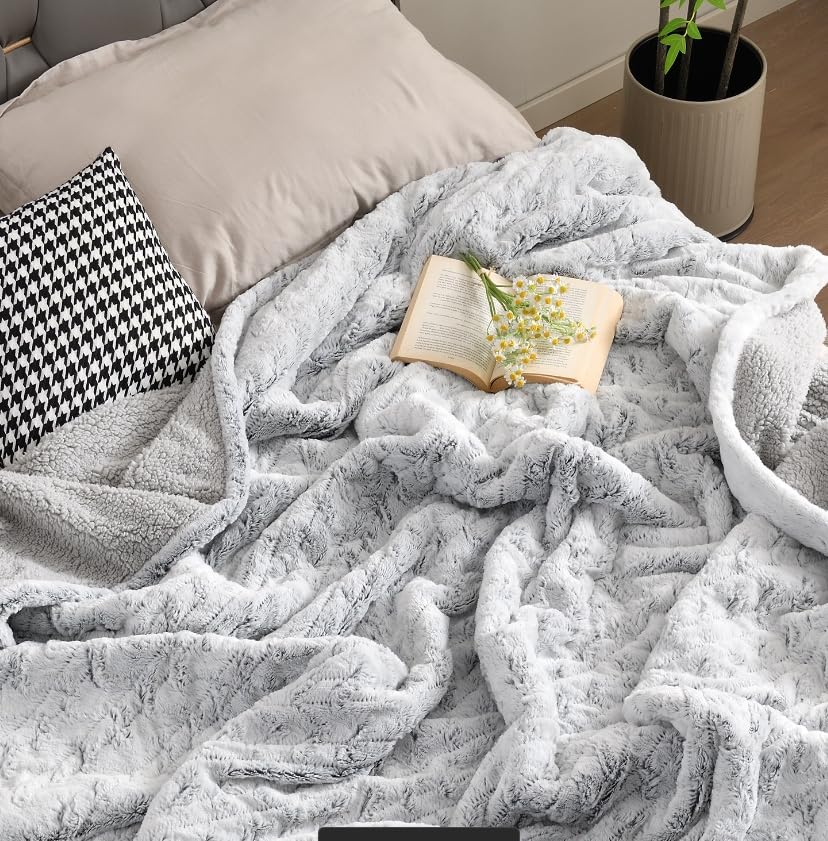 Bearhug Heated Blanket 6 Heat Settings Electric Blanket, 4-Hour Auto Shut-Off, Luxurious Faux Fur & Sherpa Dual-Sided Heated Throw, Machine Washable, 50 x 60 Inches, Gift-Ready Elegant Packaging - color: Dreamy Milky Way, size: Throw 50" x 60"