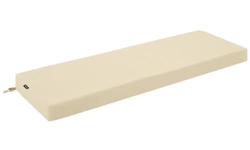 Favoyard Indoor & Outdoor Patio Bench Cushion, Beige, 59 x 16 x 3 inches | Water-Resistant, 5-Year Fade-Resistant, High-density Foam Seat Pad, Ties & Removable Cover, Swing Sofa Couch Porch Garden - color: Beige, size: 59 x 16 x 3 In