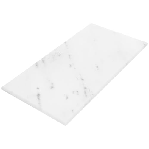Healeved Natural Marble Vanity Tray 30x15cm, Rectangle Countertop Storage Plate for Bathroom Decor, Cosmetic Organizer and Key Holder Gray White Marbling