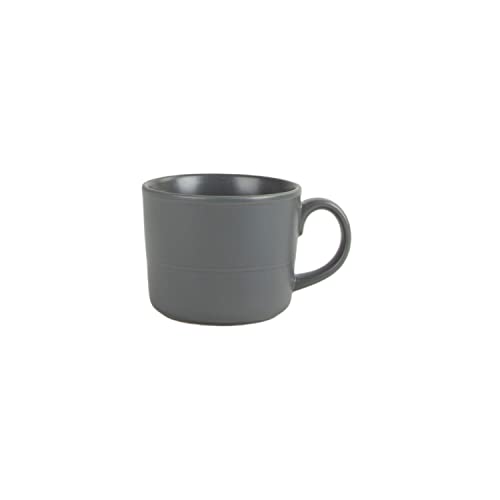 Double Line 3.75"/12 oz Mug, Set of 6, Matte Gray - color: Matte Gray, size: 12 Ounces