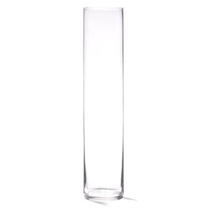 16" Tall Cylinder Glass Vase, 3.5" Wide - Clear Glass Vase for Centerpiece, Floor Vase, Flowers, Candle Holder, Wedding Table Decor by 4E's Novelty