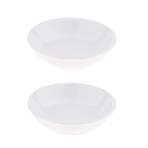 2 Pcs 3.8 Inch Round Replacement Ceramic Dish for Electric Burner Warmer,Lamp Wax Tart Oil Warmer Round