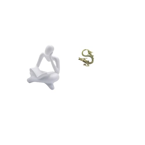 Abstract Reader Figurine Human Sculpture Office Shelf Ornament Desktop Brass Statue Resin Artistic Gift Suitable for Home Restaurant Wedding