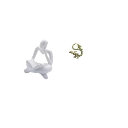 Abstract Reader Figurine Human Sculpture Office Shelf Ornament Desktop Brass Statue Resin Artistic Gift Suitable for Home Restaurant Wedding