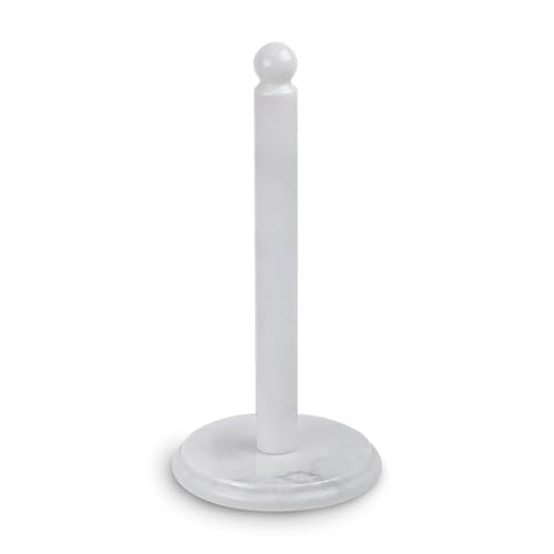 Handmade Marble Paper Towel Holder for Kitchen Countertop – Premium Quality, Non-Slip Base, Elegant Design – Natural Marble, Colors & Shades May Vary, for Home Décor - color: Cloudy White
