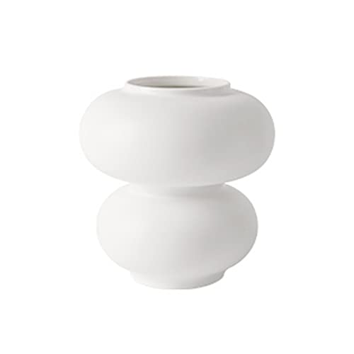 White Flower Vase Geometric Decor Creative Donut Shaped Vase Ceramic Vases for Centerpieces, Vase Modern Decorative Vases for Home Décor, Kitchen, Office or Living Room (Color : C) - color: C