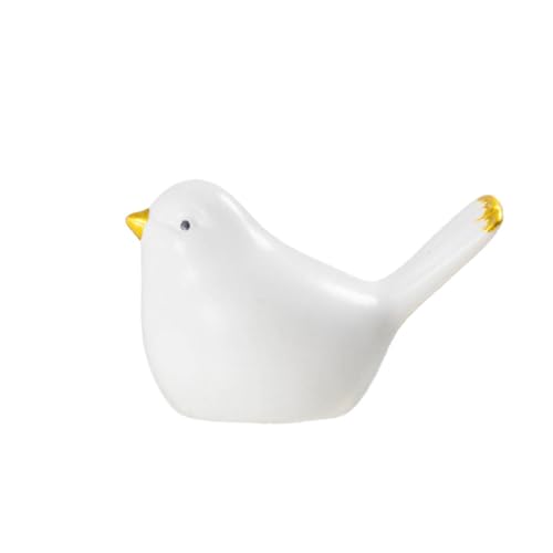 YANGMEI Ceramic Birds, Porcelain Bird Figurine Statue, Animals Figurines Ornaments, Mini Bird Home Decoration, Statues Decor for Garden Living Room Bedroom Office, Wedding Decor (White) - color: White