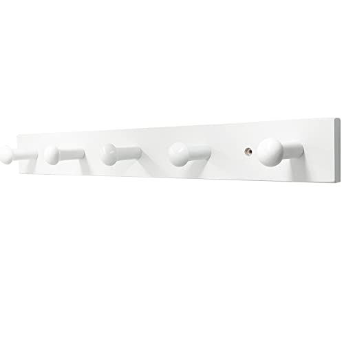 Coat Hooks Wooden Peg Rack for Play Room Wall Mounted Coat Rack Hangers for Coats, Jackets, Hoodies, Bath Towels & Robes - Wall Coat Hooks for Nursery Room Bedroom Bathroom
