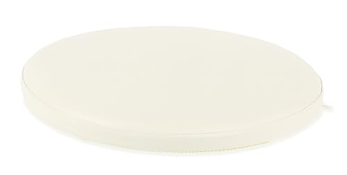 Sigmat PU Leather Round Chair Cushion Memory Foam Waterproof Round Stool Cushion for Kitchen Stool, Living Room Chiar, Office Chair, Car or Floor Pillow(16 Inch, Ivory) | Waterproof, Non-slip, Machine Washable, Memory Foam,For Wooden/Metal/Plastic/Leather