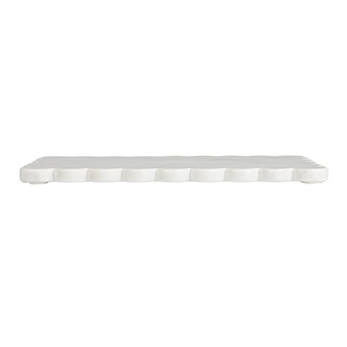 Creative Co-Op Marble Cheese Board with Scalloped Edge, White