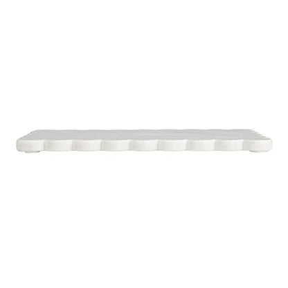 Creative Co-Op Marble Cheese Board with Scalloped Edge, White
