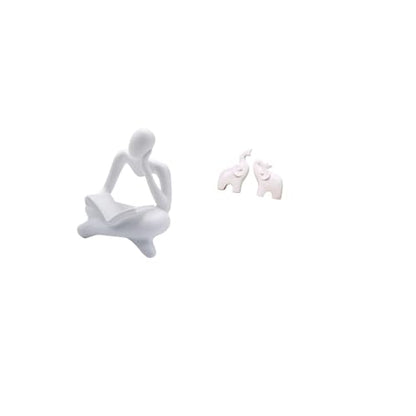 Abstract Reader Figurine Elephant Sculpture Human Figurine Decor Resin Elegant Modern Collectibles Suitable for Restaurant Shelf Hotel Office Living R