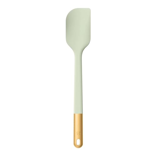 6 Piece Silicone Kitchen Utensil Set with Rotating Holder, Heat Resistant Cooking Tools, Nonstick Safe Spatula Spoon Turner Set with Storage Rack (Sage Green) - color: Sage Green