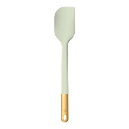 6 Piece Silicone Kitchen Utensil Set with Rotating Holder, Heat Resistant Cooking Tools, Nonstick Safe Spatula Spoon Turner Set with Storage Rack (Sage Green) - color: Sage Green