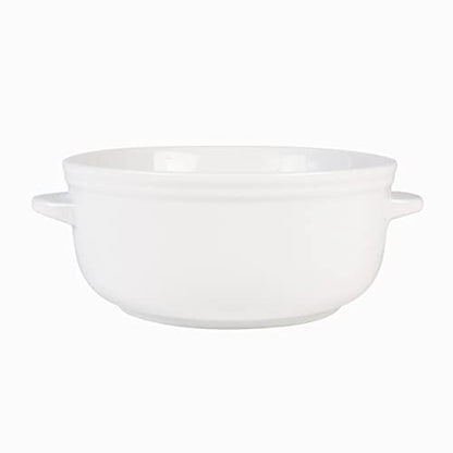 Everyday White by Fitz and Floyd Set of 4 Handled Soup Chili Bowls, 20 ounces, White - size: 20 ounces