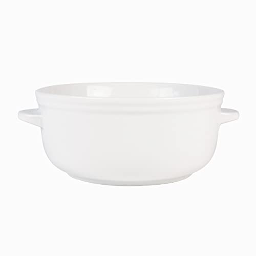 Everyday White by Fitz and Floyd Set of 4 Handled Soup Chili Bowls, 20 ounces, White (Pack of 2) - size: 20 ounces (Pack of 2)