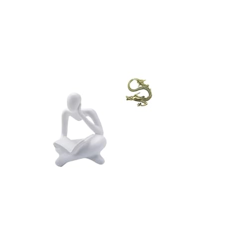 Abstract Reader Figurine Human Sculpture Office Shelf Ornament Desktop Brass Statue Resin Artistic Gift Suitable for Home Restaurant Wedding