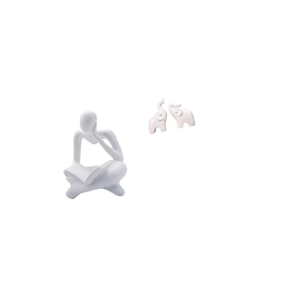 Abstract Reader Figurine Elephant Sculpture Human Figurine Decor Resin Elegant Modern Collectibles Suitable for Restaurant Shelf Hotel Office Living R