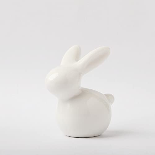 GOODSTART Ceramic Rabbit Ceramic Bunny Figurine Porcelain Modern Art Home Decor, A Set of 2 Rabbit Decor, Easter Bunny Rabbits, Easter Decorations for Home